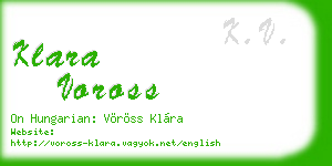 klara voross business card