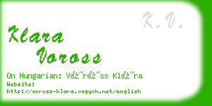 klara voross business card